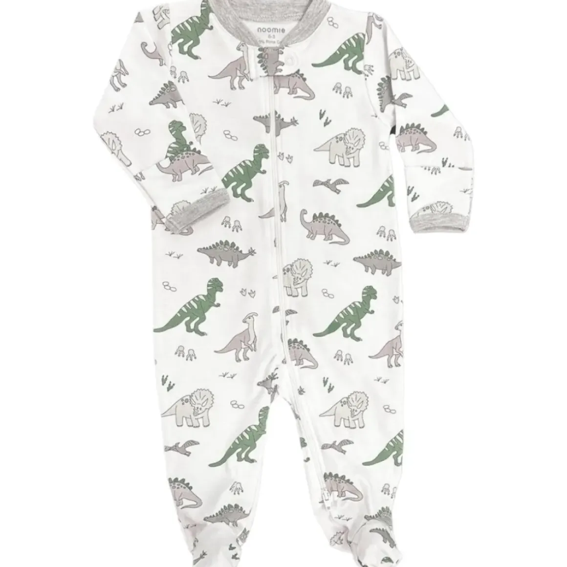 DINOSAURS ZIP FOOTIE