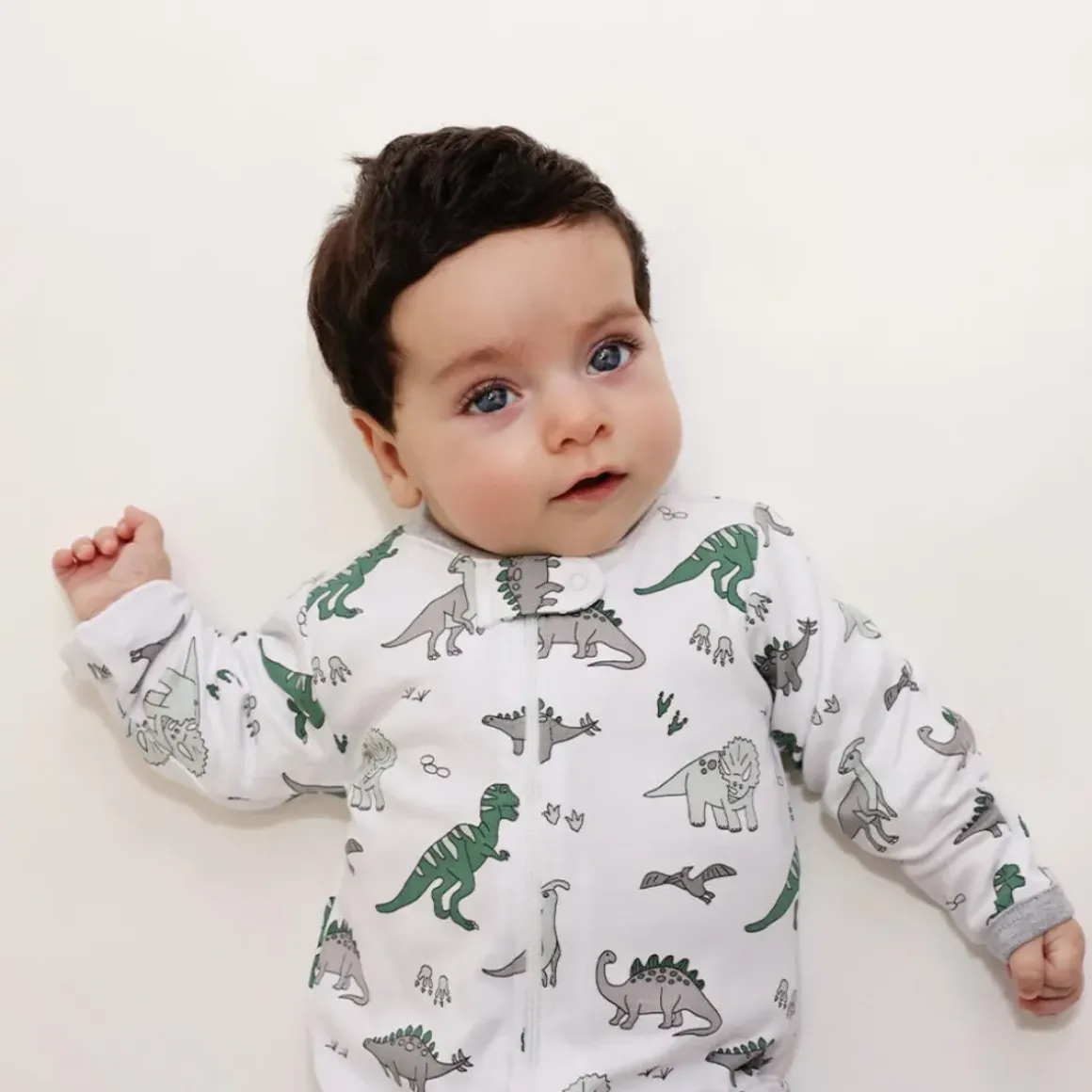 DINOSAURS ZIP FOOTIE