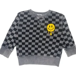 DRIP SMILEY CHECKERED SWEATSHIRT