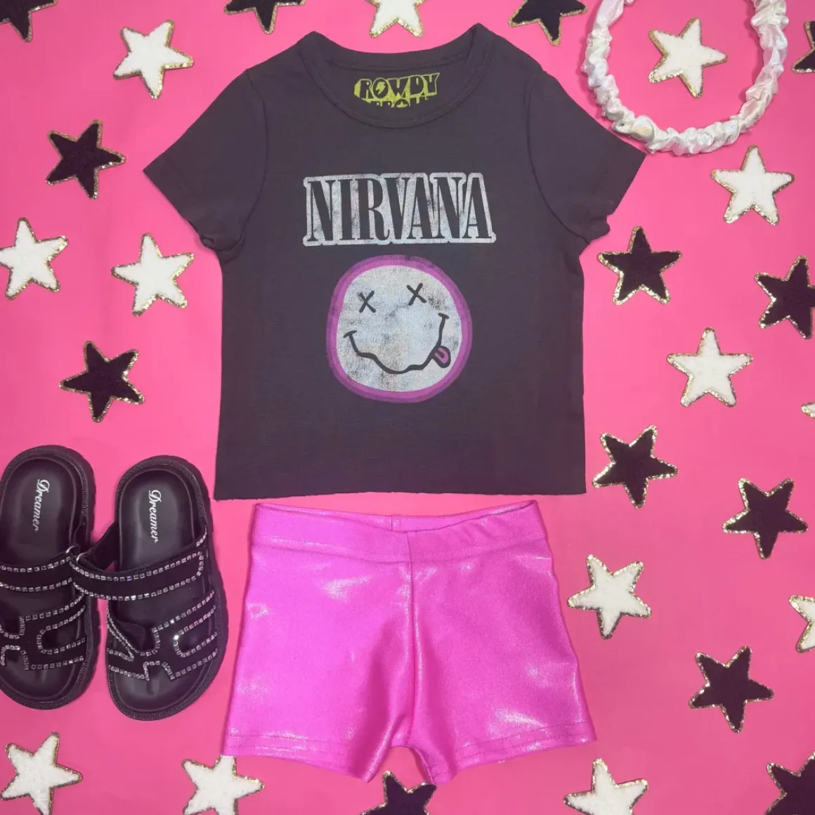 ELECTRIC METALLIC BIKER SHORTS