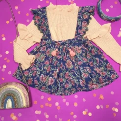 ELEONOR WILD FLOWERS SKIRT W/ SUSPENDERS