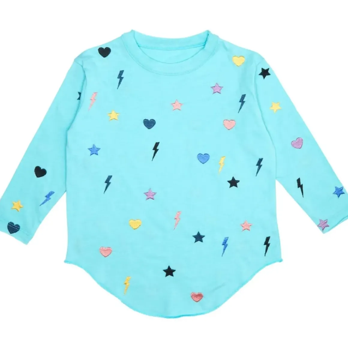 EMBROIDERED STARS & BOLTS LONG SLEEVE TSHIRT