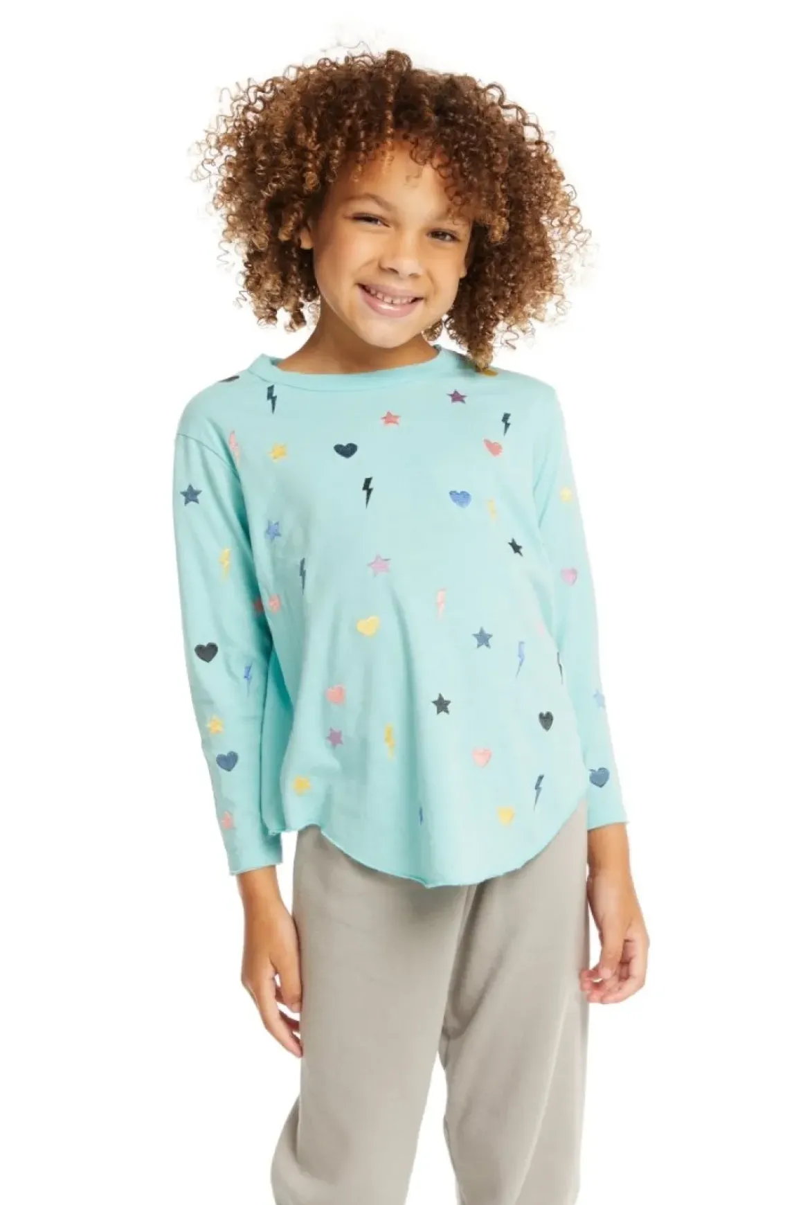 EMBROIDERED STARS & BOLTS LONG SLEEVE TSHIRT
