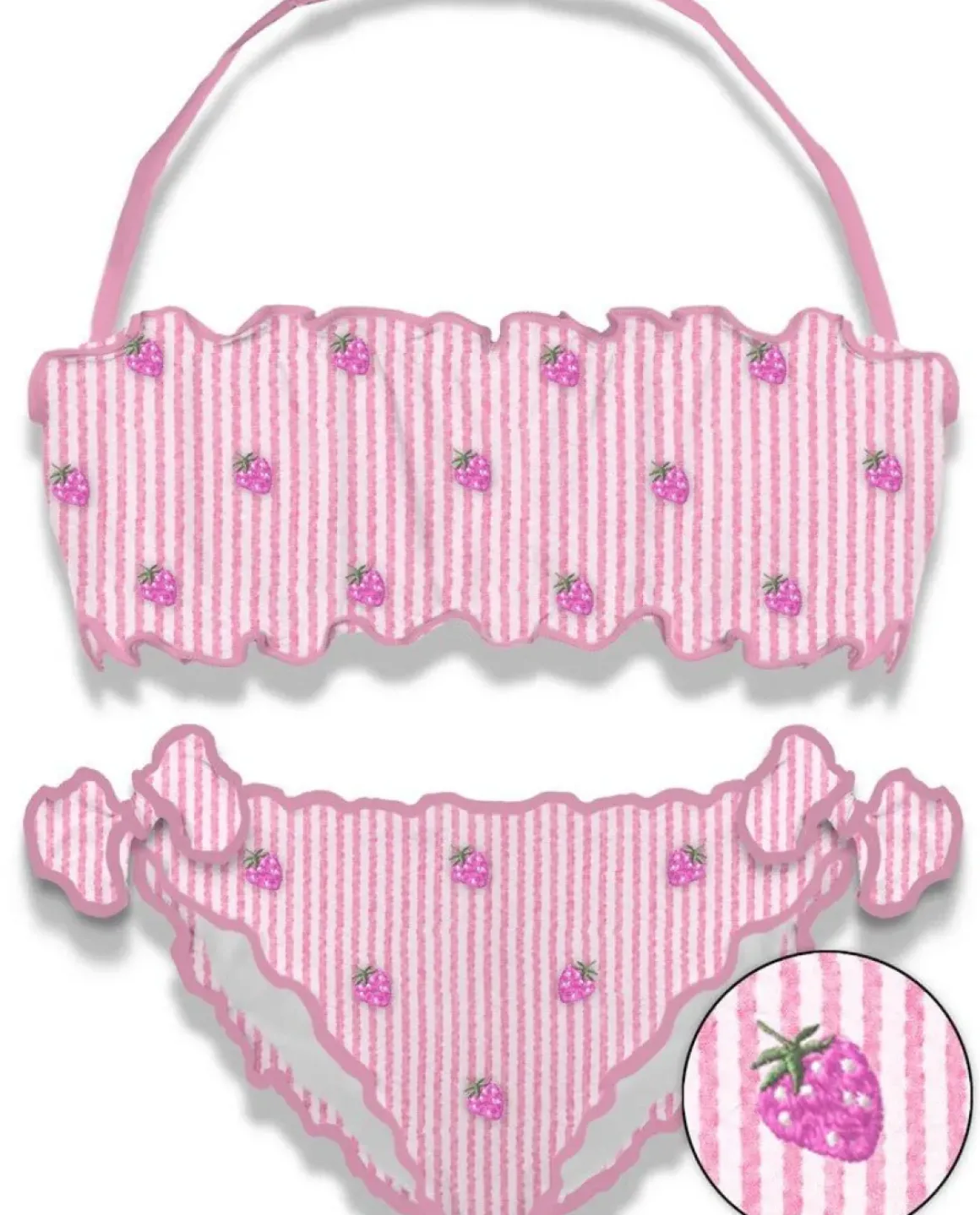 EMY SEESUCKER STRAWBERRY TWO PIECE BIKINI (PREORDER)