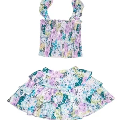 ESTELLE MEADOW SMOCKED TOP AND RUFFLE SKIRT