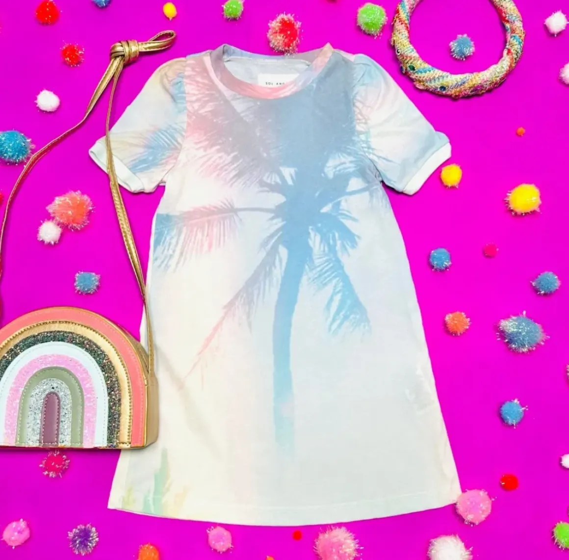 FADED PALMS DRESS