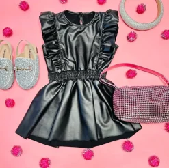 FAUX LEATHER DRESS