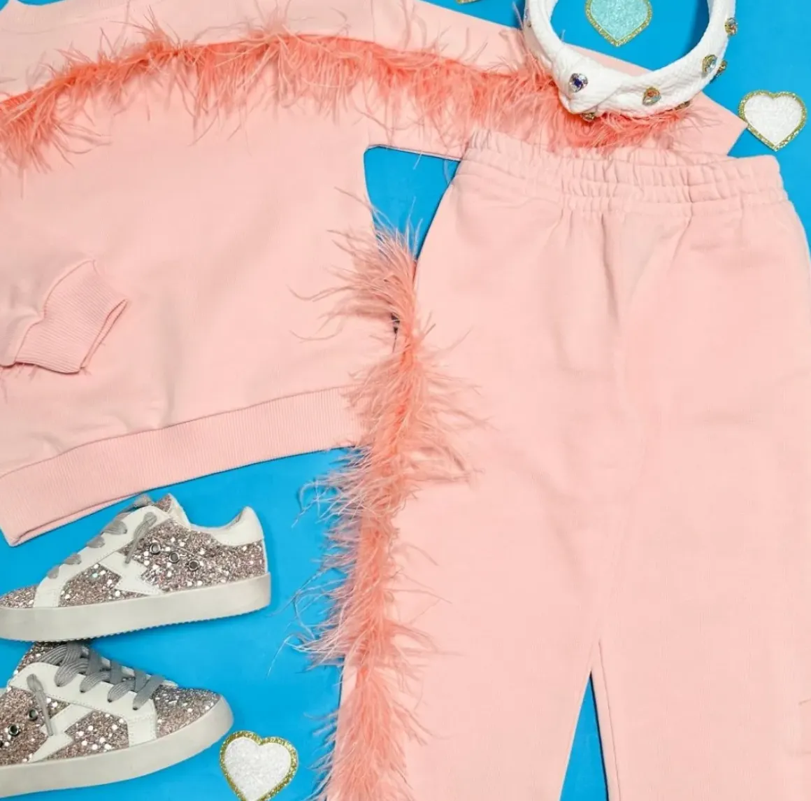 FEATHER TRIM PANTS