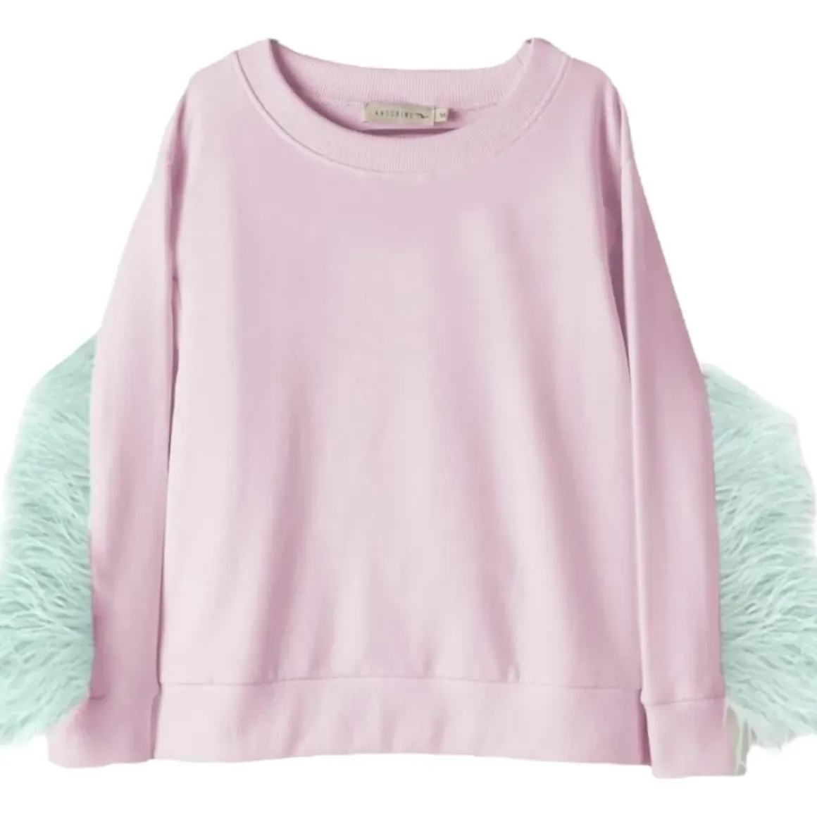 FEATHER TRIM SWEATSHIRT
