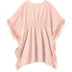 FEATHER TRIMMED KAFTAN COVER UP
