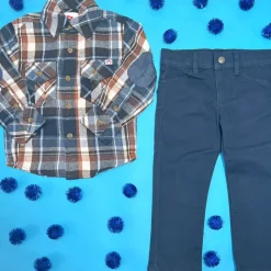FLANNEL BUTTON DOWN LONG SLEEVE TOP