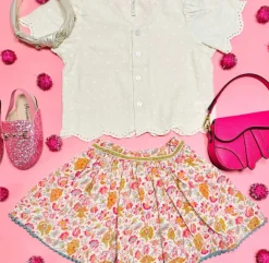FLOWER FIELDS CORDUROY SKIRT