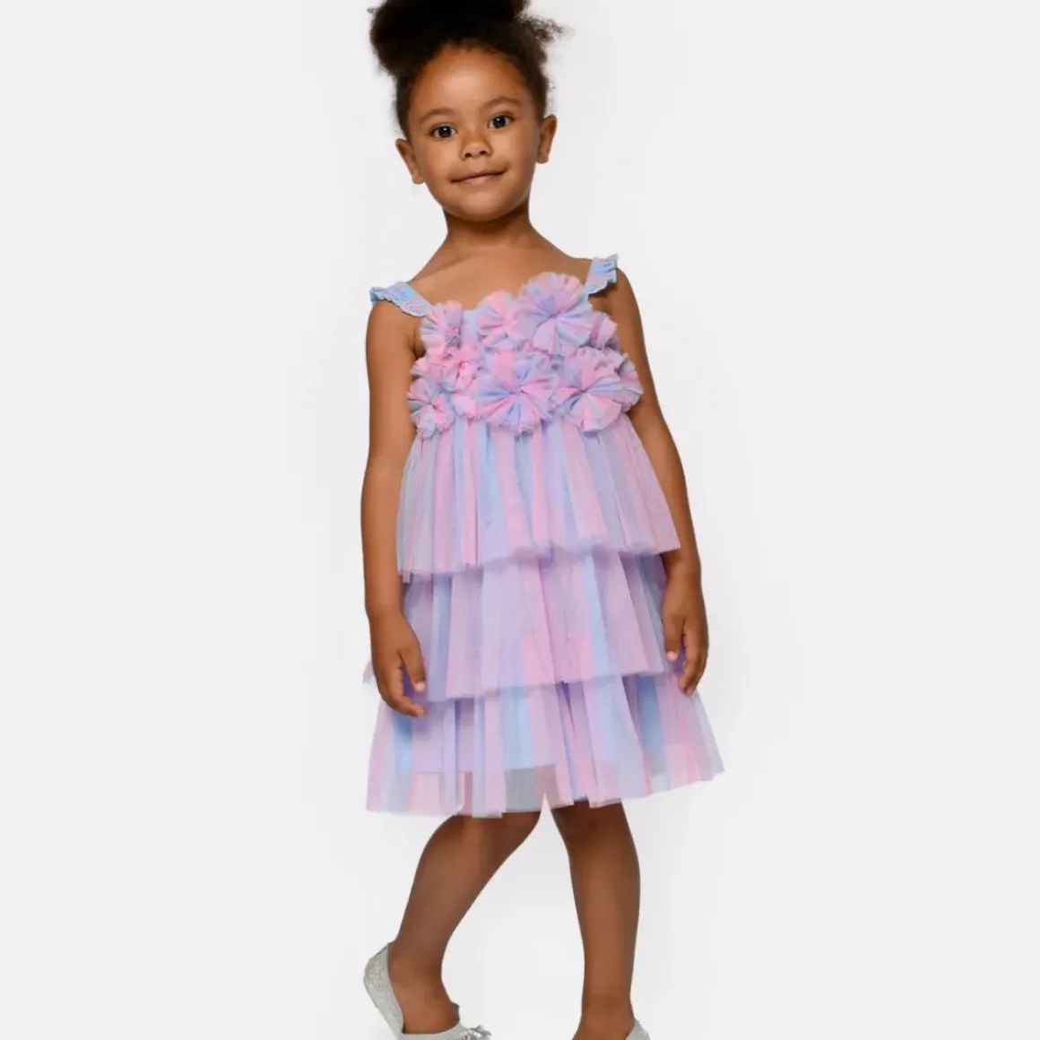 FLOWER MESH TUTU DRESS
