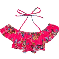 FLY AWAY BUTTERFLY RUFFLE CROP TOP