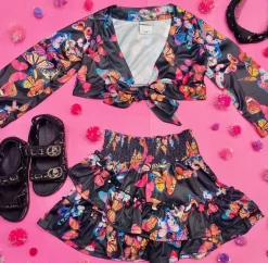 FLY AWAY BUTTERFLY WRAP TOP