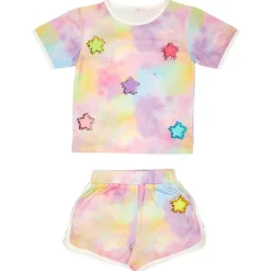 GALAXY STARS TIE DYE TOP AND SHORTS SET