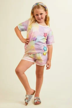 GALAXY STARS TIE DYE TOP AND SHORTS SET