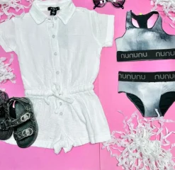 GAUZE BEACH COVER UP ROMPER