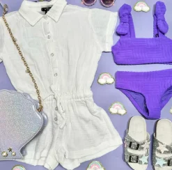 GAUZE BEACH COVER UP ROMPER