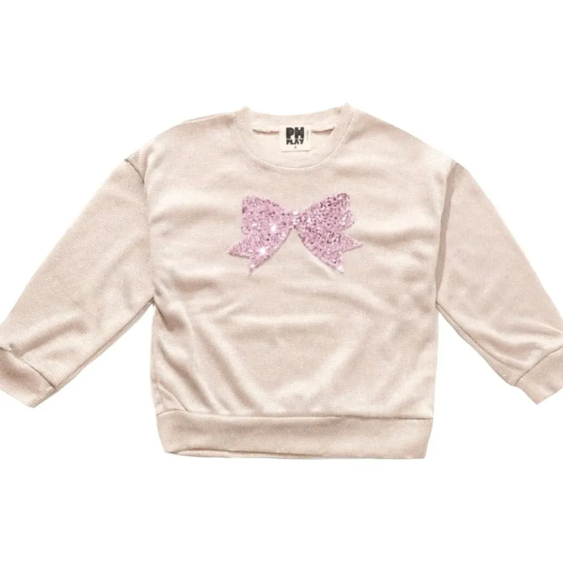GLITTER BOW SWEATSHIRT