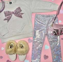 GLITTER BOW SWEATSHIRT