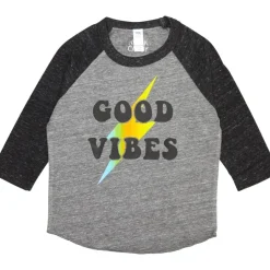 GOOD VIBES LIGHTNING BOLT RAGLAN TSHIRT