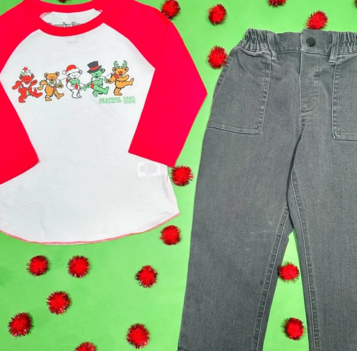 GRATEFUL DEAD CHRISTMAS LONG SLEEVE RAGLAN TSHIRT