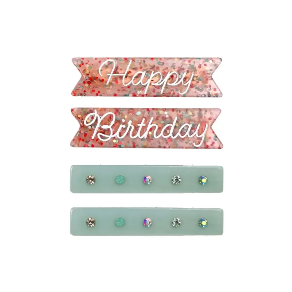 HAPPY BIRTHDAY HAIR CLIP SET OF 4