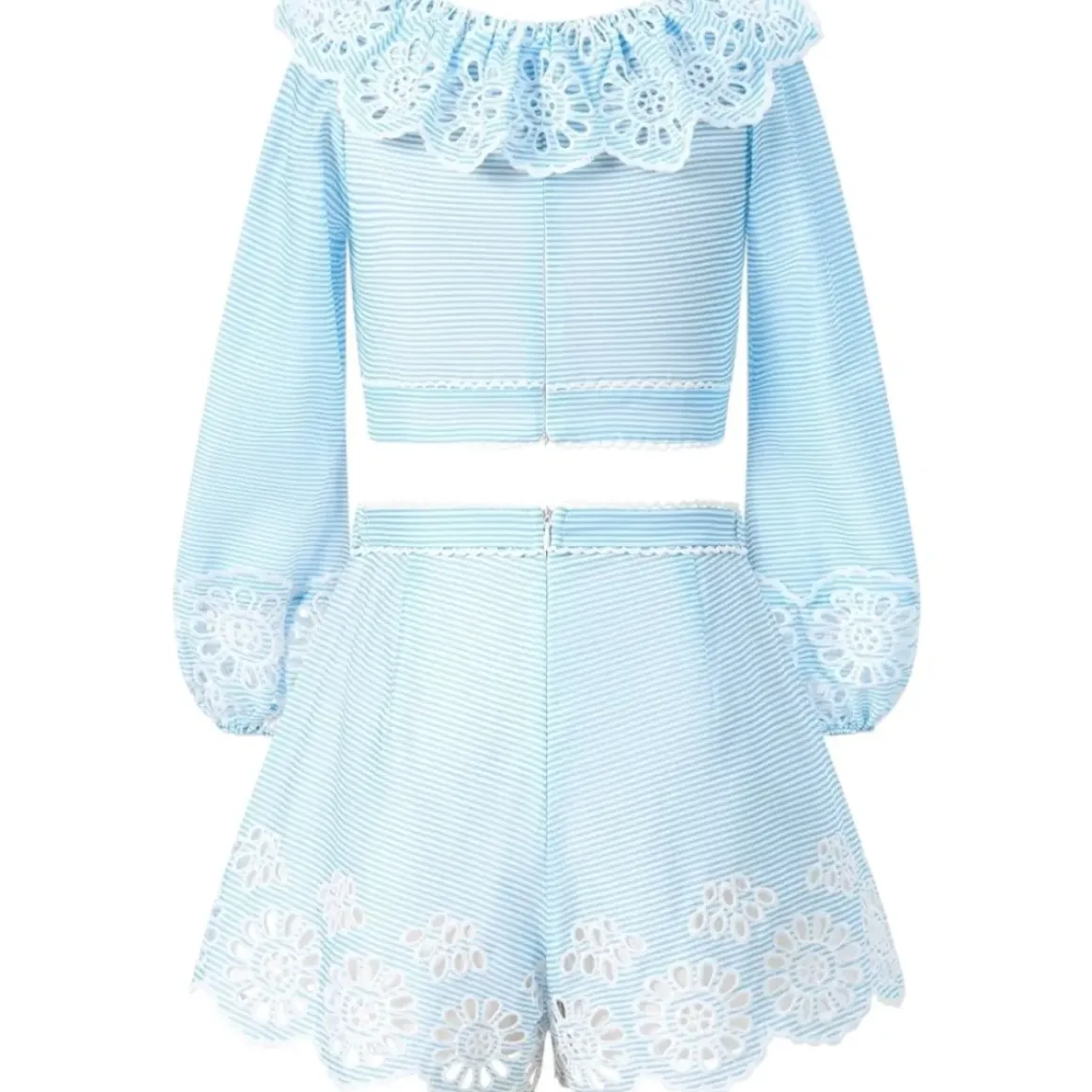 HARLEY EMBROIDERED STRIP TOP AND SKIRT SET