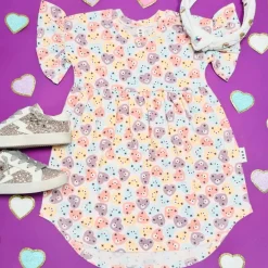 HEART BEAR FRILL SWIRL DRESS