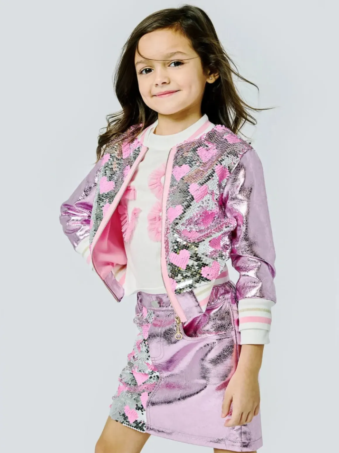 HEART SEQUIN METALLIC JACKET