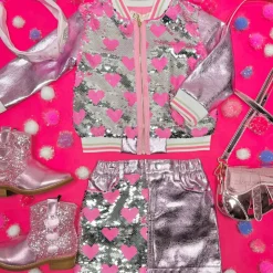 HEART SEQUIN METALLIC JACKET