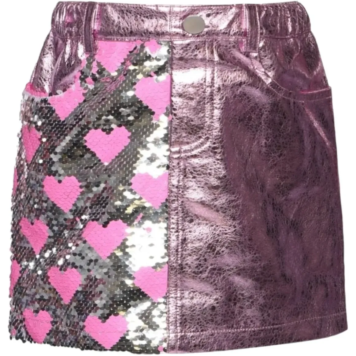 HEART SEQUIN METALLIC SKIRT
