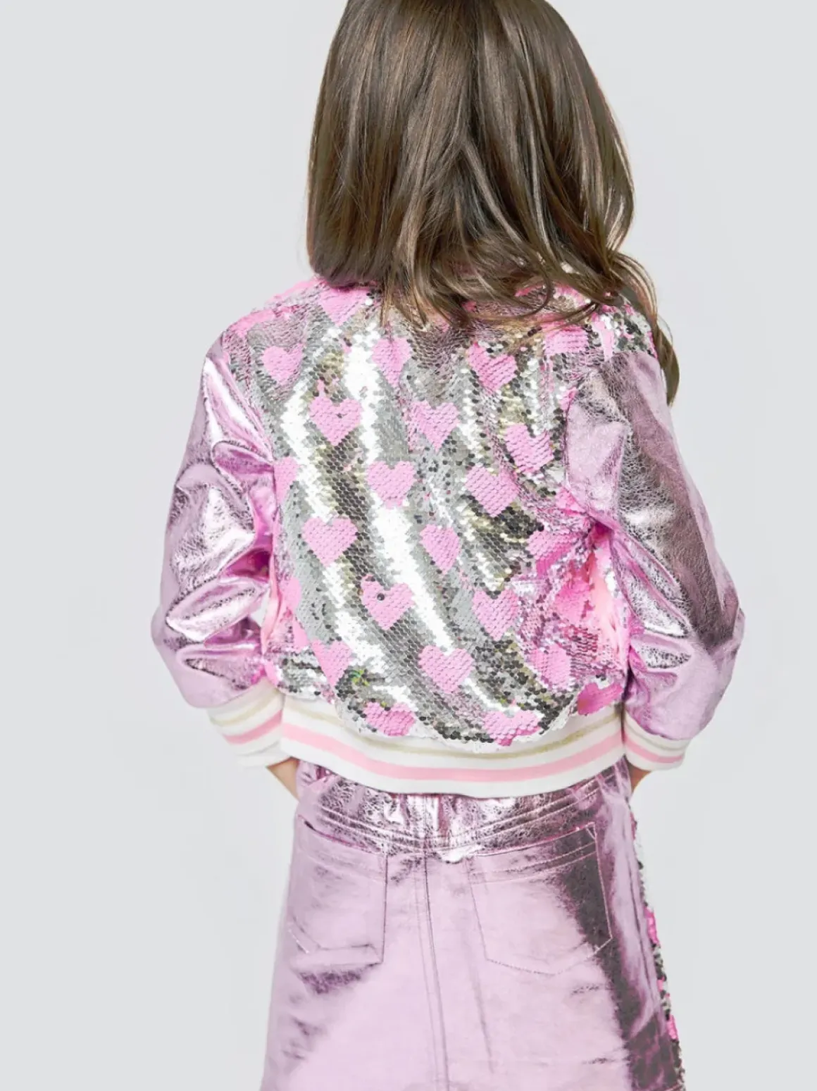 HEART SEQUIN METALLIC SKIRT