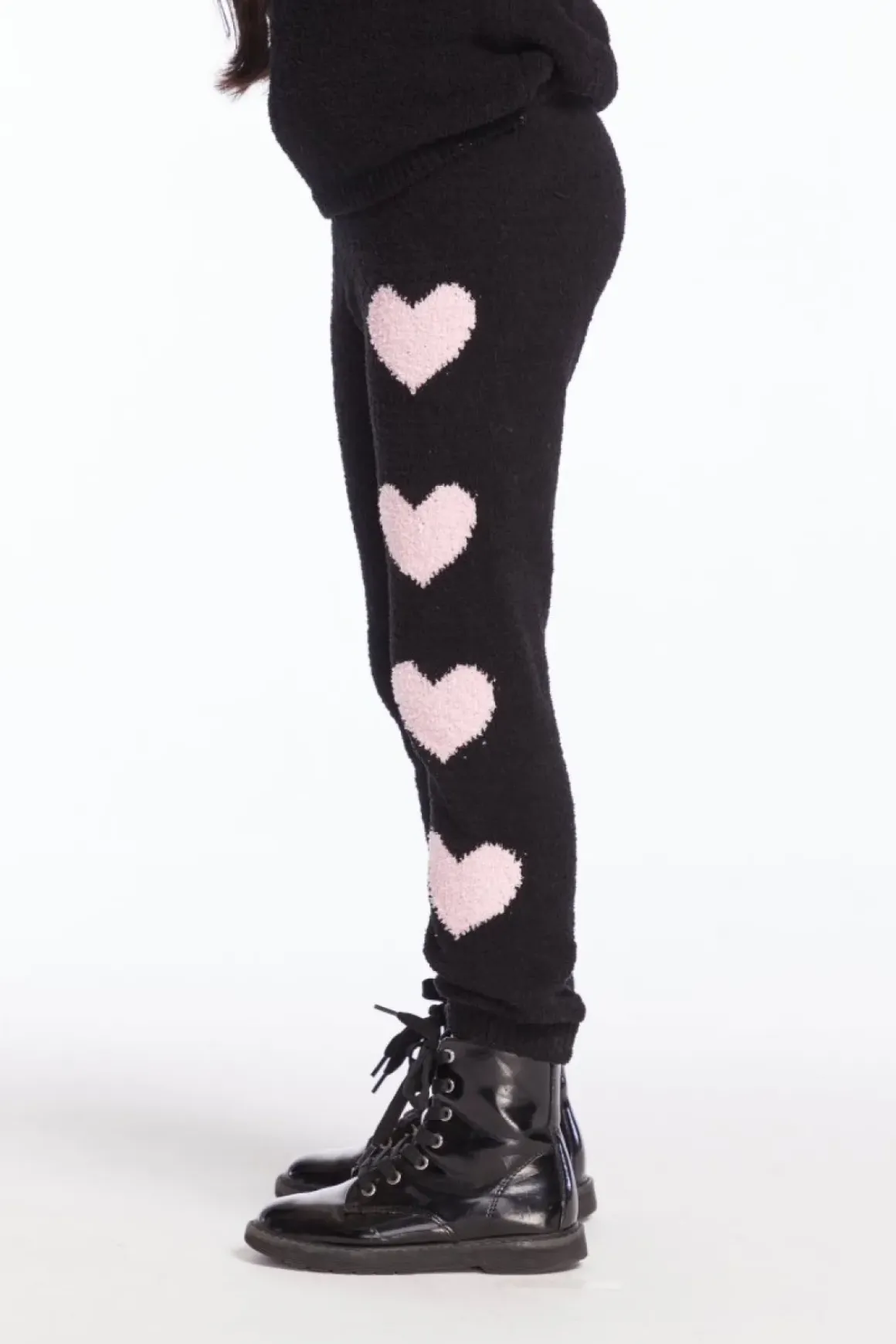 HEARTS FUZZY FLEECE LEGGINGS