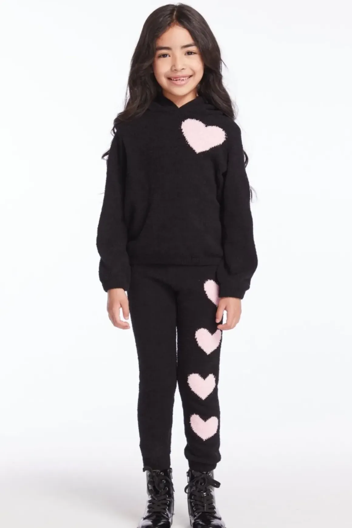 HEARTS FUZZY FLEECE LEGGINGS