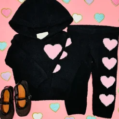 HEARTS FUZZY FLEECE LEGGINGS