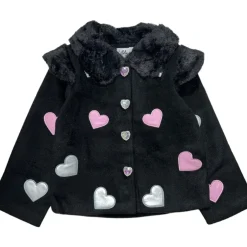 HEARTS PATCH FUR TRIM JACKET