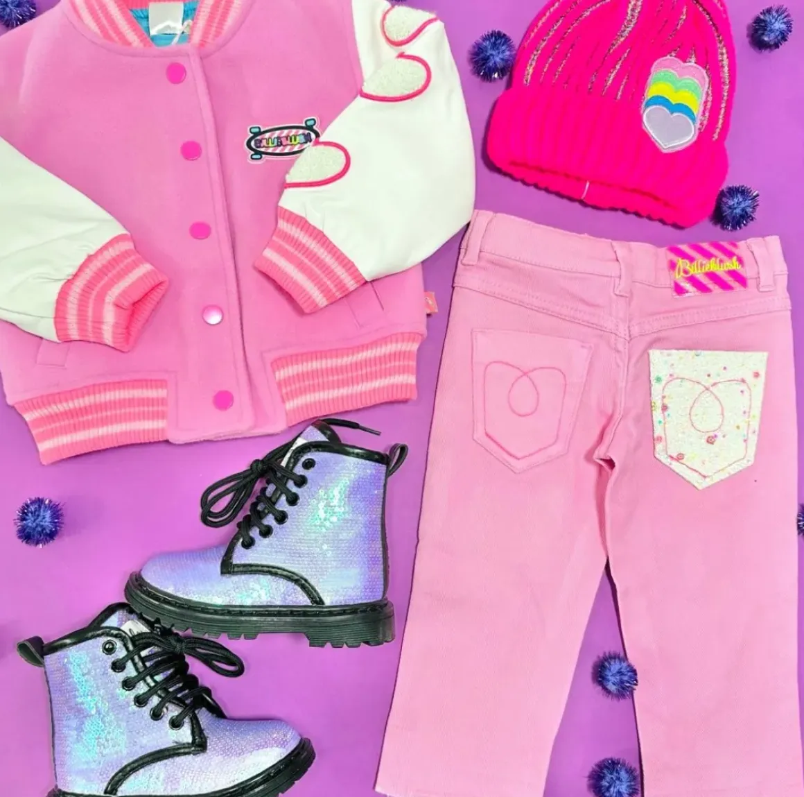 HEARTS PLEATHER VARSITY JACKET