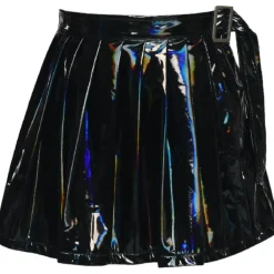 HOLOGRAPHIC PLEATED SKORT