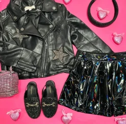 HOLOGRAPHIC PLEATED SKORT