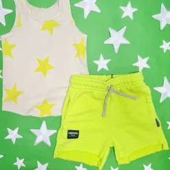 HOT LIME UNBALANCED SHORTS