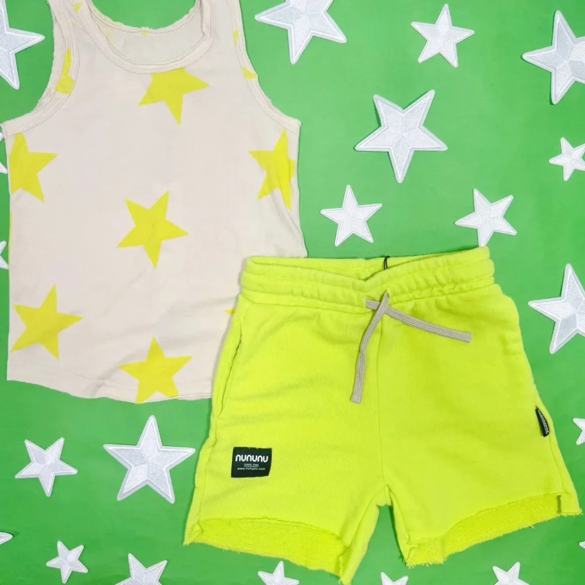 HOT LIME UNBALANCED SHORTS