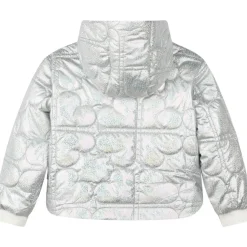 IRIDESCENT QUILTED HEARTS PUFFER JACKET