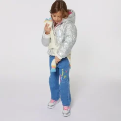 IRIDESCENT QUILTED HEARTS PUFFER JACKET