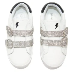 JACKIE CRYSTAL VELCRO BUCKLE SNEAKERS