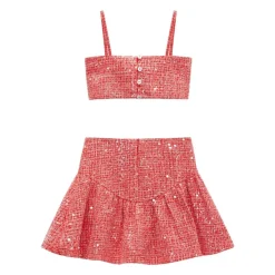 JINGLE CROP CROP AND SKIRT SET