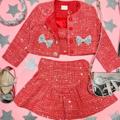 JINGLE CROP CROP AND SKIRT SET