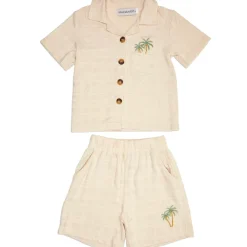 JORDAN PALM TREES KNITTED BUTTON DOWN AND SHORTS SET