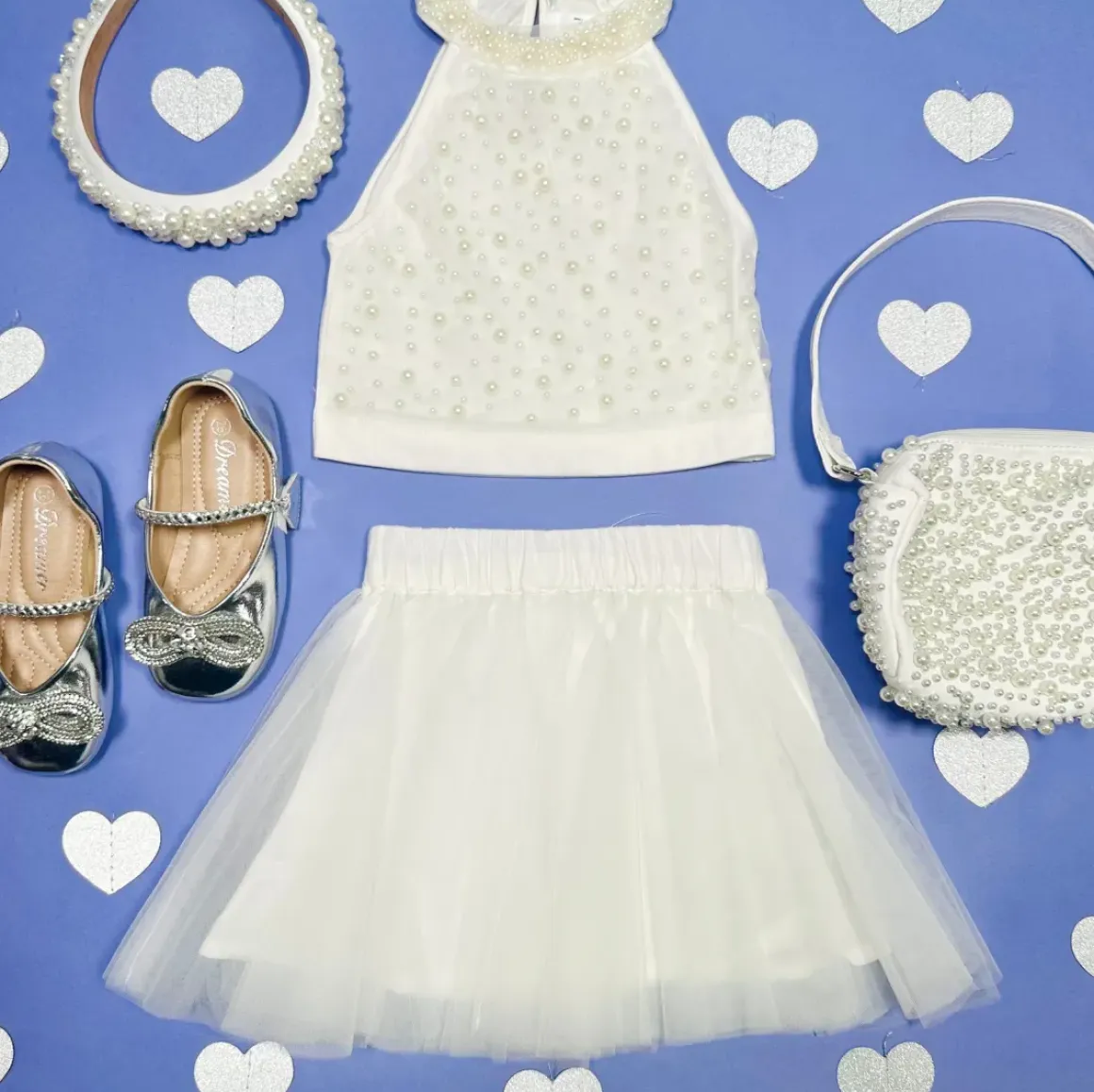 KENNA PEARL TOP AND TUTU SKIRT SET